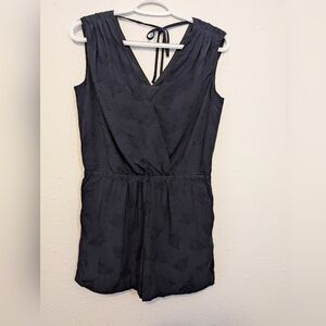 LOFT Navy Sleeveless Wrap Romper